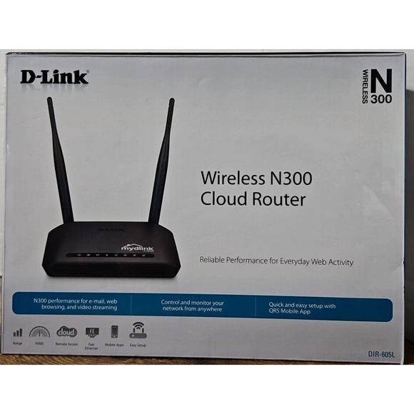 D-Link N300 DIR-605L 300 Mbps 4-Port 10/100 Wireless Router - Complete - Picture 2 of 9
